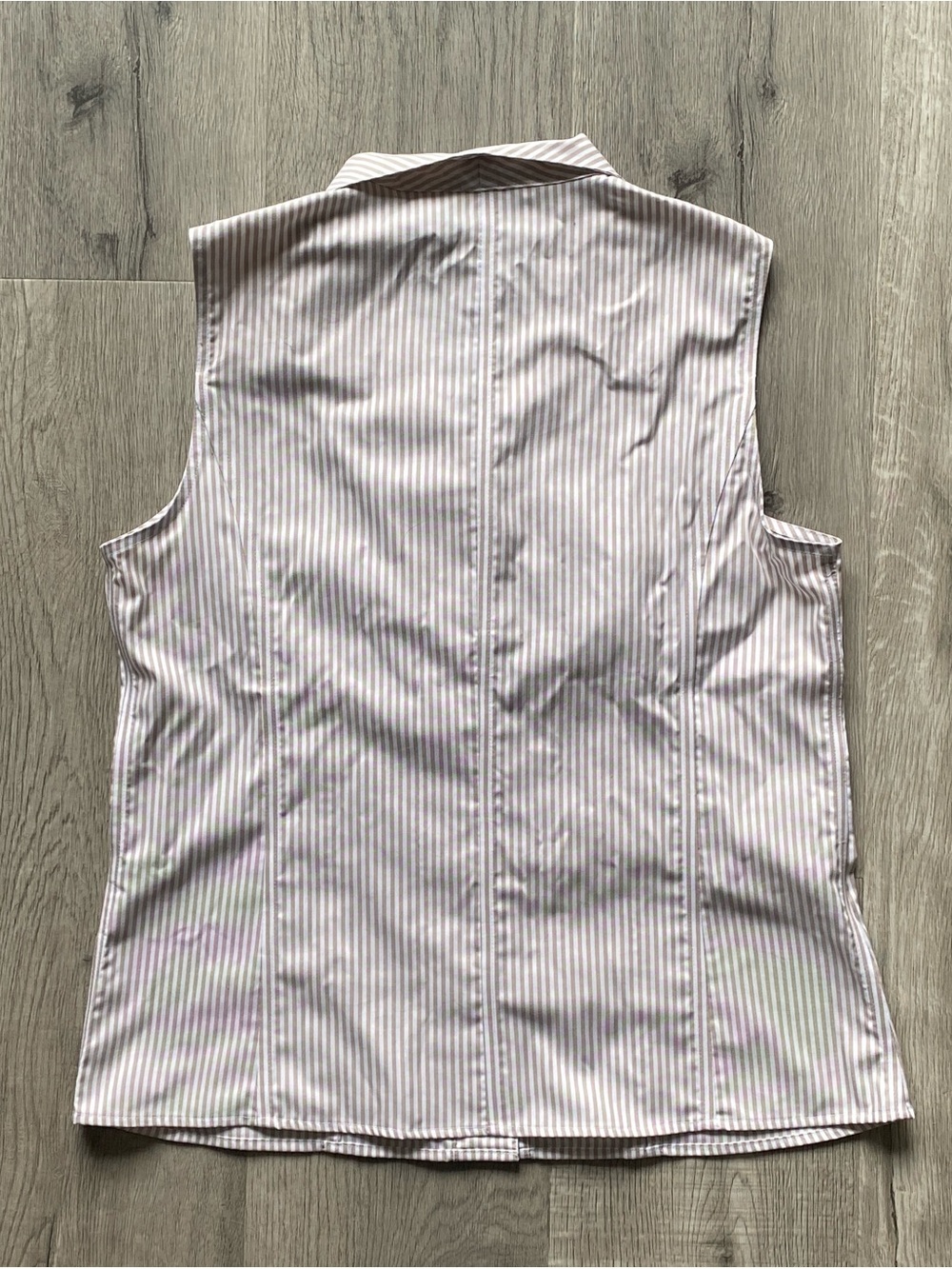 Brown and White Stripped Button Down Calvin Klein Tank Top Size Small - Picture 2 of 5
